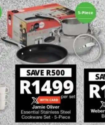 Checkers Jamie Oliver Essential Stainless Steel Cookware Set 5-piece per set offer