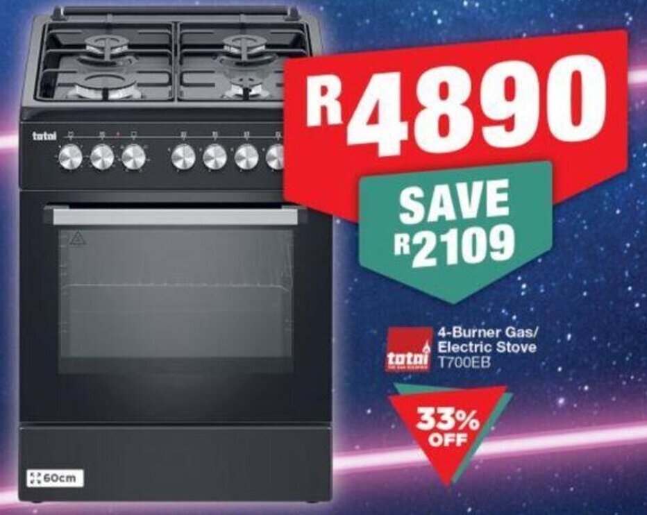 Totai 4Burner Gas / Electric Stove offer at House & Home