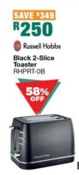 Russell Hobbs Black 2-Slice Toaster