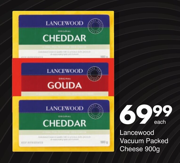 Lancewood Vacuum Packed Cheese 900g offer at Save Hyper