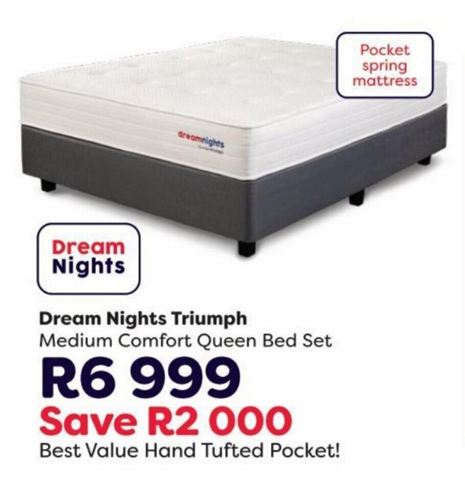Dream Nights Triumph Medium Comfort Queen Bed Set offer at The Bed Store