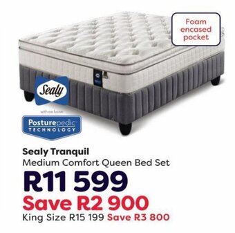 The Bed Store Sealy Tranquil Medium Comfort Queen Bed Set offer