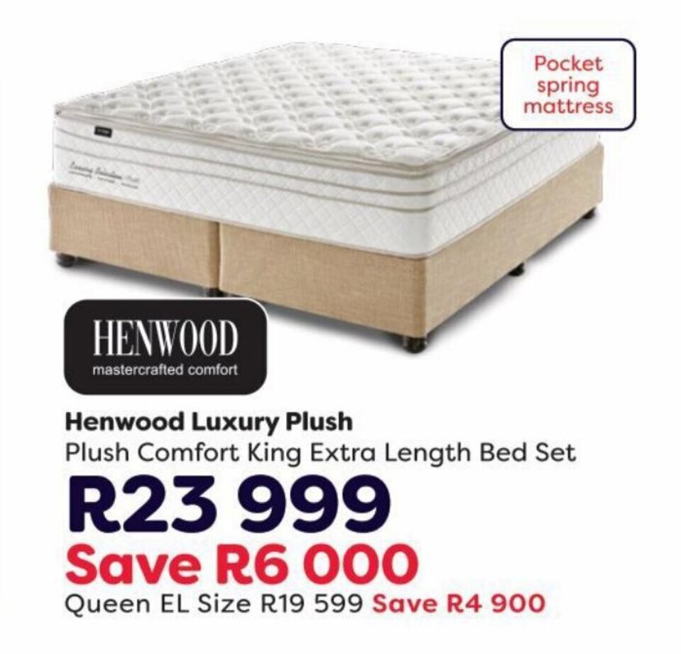 Henwood Luxury Plush Confort King Extra Length Bed Set offer at The Bed