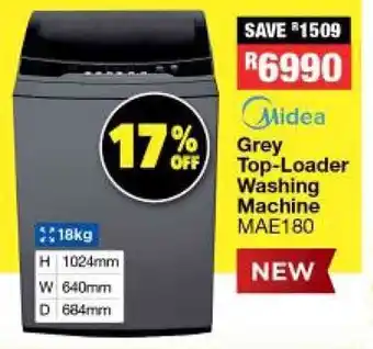 OK Furniture Midea Grey Top Loader Washing Machine 18kg offer