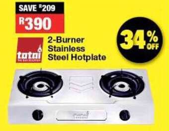 OK Furniture Totai 2 burner Stainless Steel Hotplate offer
