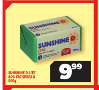 Usave Sunshine D Lite 40% Fat Spread 500g offer