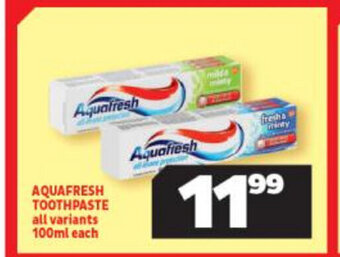 Aquafresh Toothpaste All Variants 100ml each