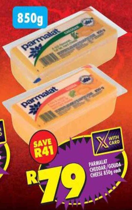 Parmalat Cheddar / Gouda Cheese 850g offer at Shoprite