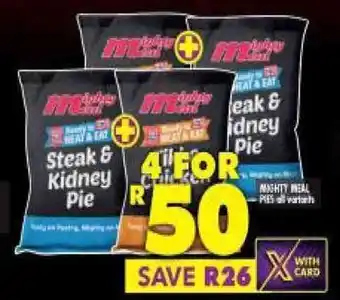 Shoprite Mighty Meal Pies all variants 4 for offer