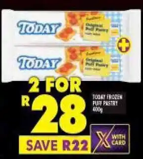 Shoprite Today Frozen Puff Pastry 2 x 400g offer
