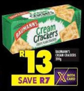 Shoprite Baumann's Cream Crackers 200g offer