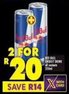 Shoprite Red Bull Energy Drink all variants 2 x 250ml offer