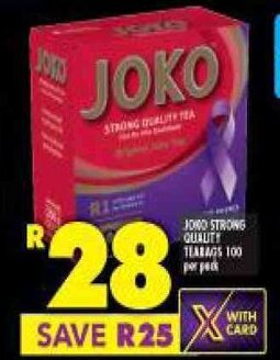 Shoprite Joko Strong Quality Teabags 100 per pack offer