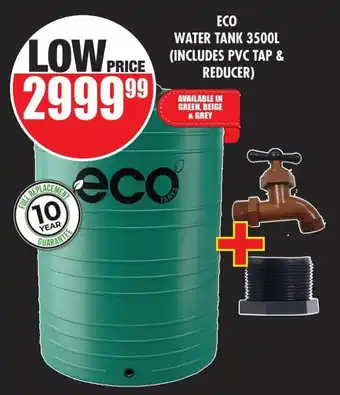 Boxer Build Eco Water Tank 3500L (includes PVC tap & reducer) offer