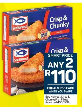 Pick n Pay Sea Harvest Crisp & Chunky Fish Fillets Assorted 450/500g offer