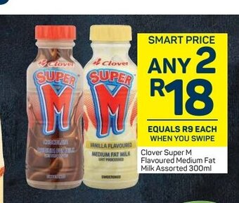 Pick n Pay Clover Super M Flavoured Medium Fat Milk Assorted 300ml offer