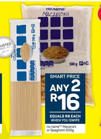 Pick n Pay No Name™ Macaroni or Spaghetti 500g offer