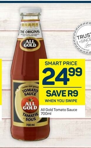 Pick n Pay All Gold Tomato Sauce 700ml offer