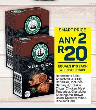 Pick n Pay Robertsons Spice Assorted 64-100g Refill offer