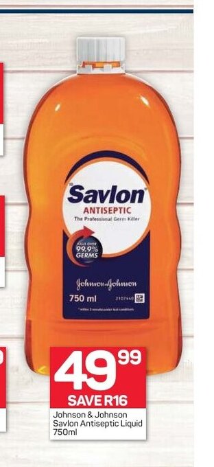 Pick n Pay Johnson & Johnson Savlon Antiseptic Liquid 750ml offer