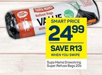 Supa Mama Drawstring Super Refuse Bags 20s