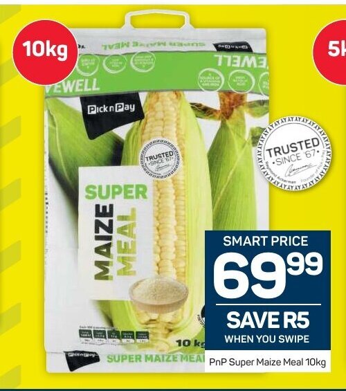PnP Super Maize Meal 10kg offer at Pick n Pay