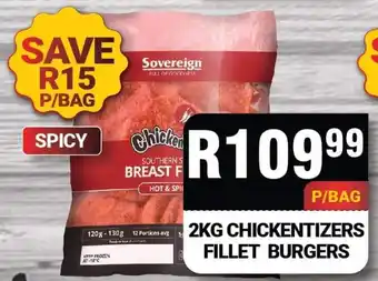 Sovereign Food Southern Style Chicken Breast Fillet Spicy 2kg