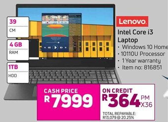 Game Lenovo Intel Core i3 Laptop offer