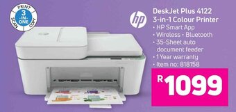Game HP DeskJet Plus 4122 3-in-1 Colour Printer offer