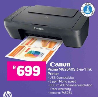 Game Canon Pixma MG2540S 3-in-1 Ink Printer offer