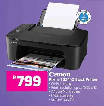 Game Canon Pixma TS3440 Black Printer offer