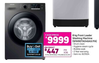 Game Samsung 8kg front Loader Washing Machine WW80TA046AX/FA offer