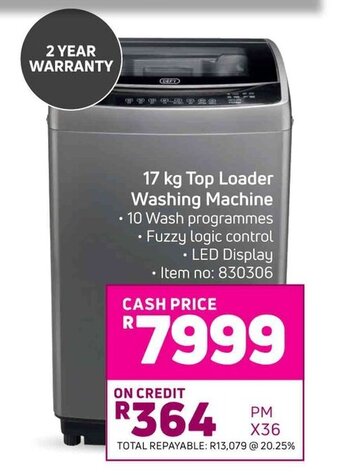 Game Defy 17kg Top Loader Washing Machine offer