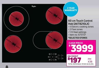 Game Whirlpool 60cm Touch Control Hob AKT8210LX offer