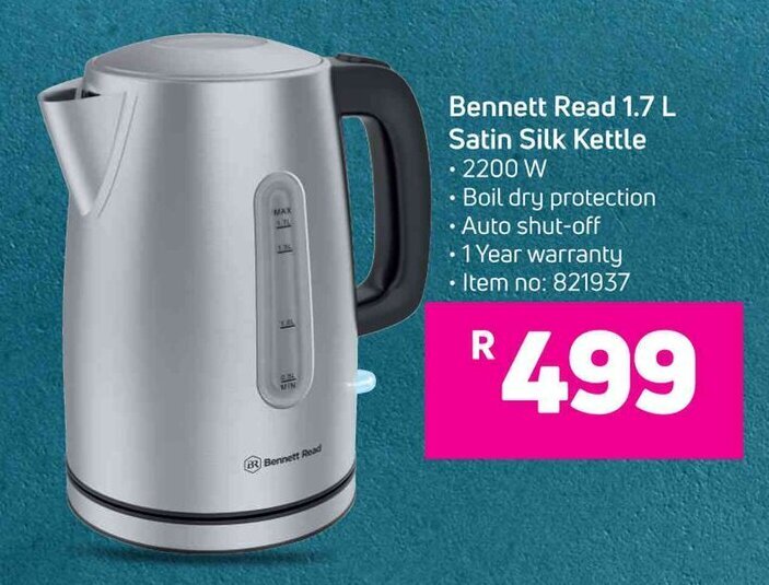 Read 1.7L Satin Silk Kettle 2200W offer at Game