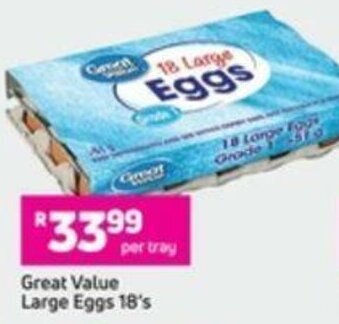 Game Great Value Large Eggs 18's offer