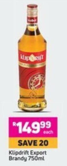 Klipdrift Export Brandy 750ml