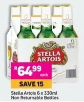 Game Stella Artois 6x330ml Non Returnable Bottles offer