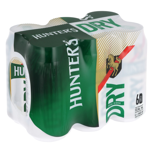 Hunters dry can 440ml x 6 offer at Pick n Pay Liquor