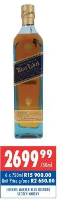 Ultra Liquors Johnnie Walker Blue Label Scotch Whisky 750ml offer