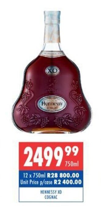 Ultra Liquors Hennessy XO Cognac 750ml offer