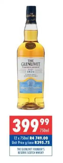 Ultra Liquors The Glenlivet Founder's Reserve Scotch Whisky 750ml offer