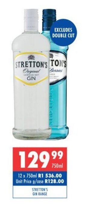 Stretton's Gin Range 750ml