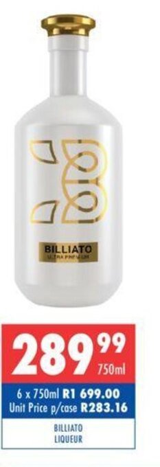 Ultra Liquors Billiato Liqueur 750ml offer