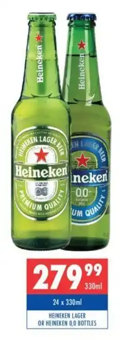 Ultra Liquors Heineken Lager or Heineken 0.0 bottles 330ml offer