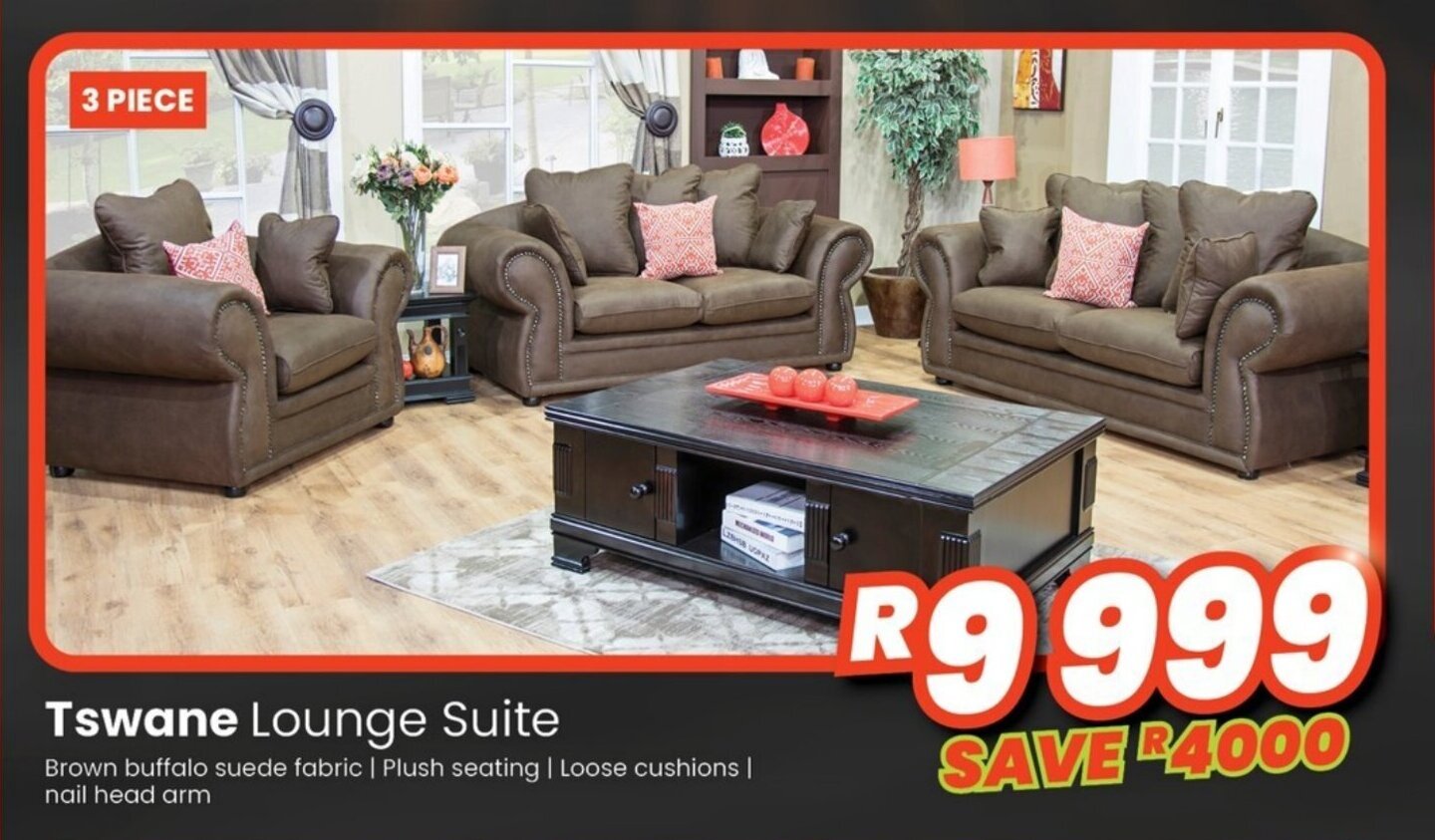 Tswane Lounge Suite 3 piece offer at Discount Decor