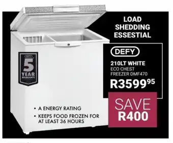 Bradlows Defy 210lt White Eco Chest Freezer DMF470 offer