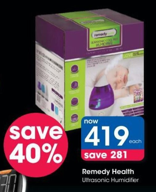 Remdy Health Ultrasonic Humidifier offer at Clicks