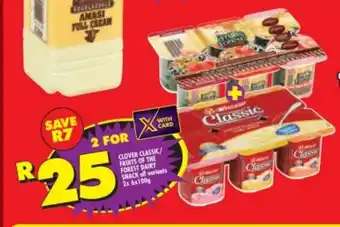 Shoprite Clover Classic / Fruits of the Forest Dairy Snack All Variants 2x 6x100g offer