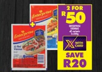 Shoprite Enterprise Viennas all variants 2x500g offer